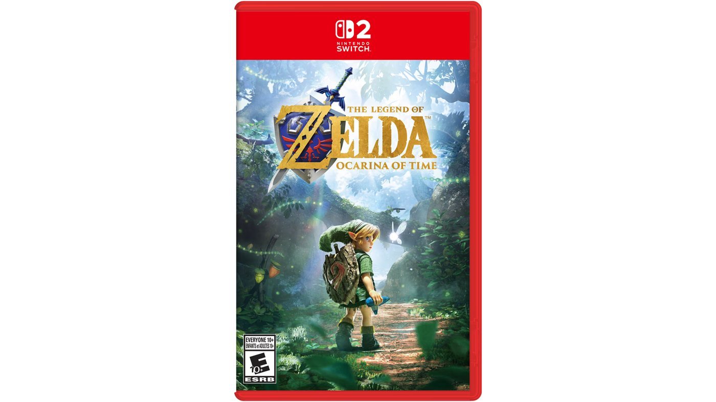 Videojuego The Legend of Zelda Ocarina of Time para Nintendo Switch 2, clasificación ESRB 10+.