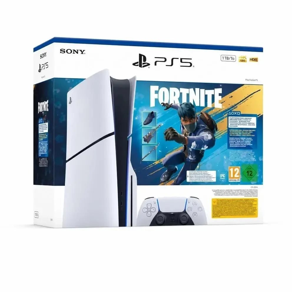 Caja de un pack de PS5 con Fortnite